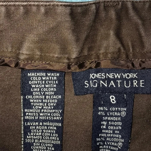 JONES NEW YORK Signature brown capris stretchy size 8 - Picture 5 of 8